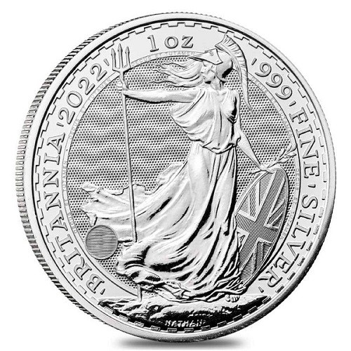 Britannia strieborná minca (2022) 500 ks a viac - strieborna investicna minca 1 oz britannia 2022 predna