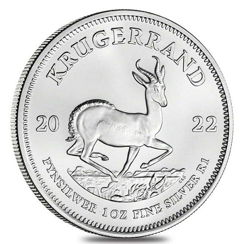 Krugerrand strieborná minca (2022) 500ks a viac - krugerrand strieborna investicna minca 2022 predna