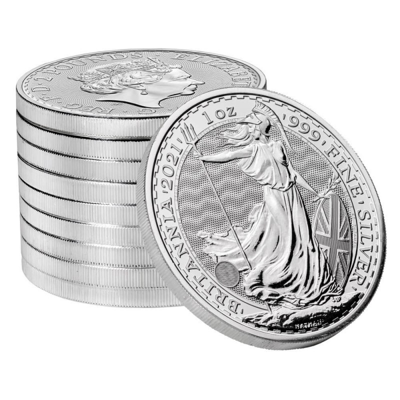 Britannia strieborná minca 2021 - 10 strieborných investičných mincí
