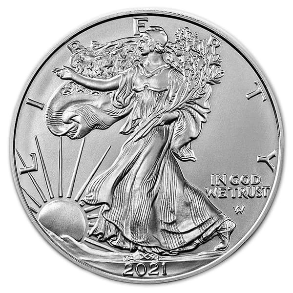 Mince / Strieborné investičné / American Eagle 1 oz (2021) nový dizajn