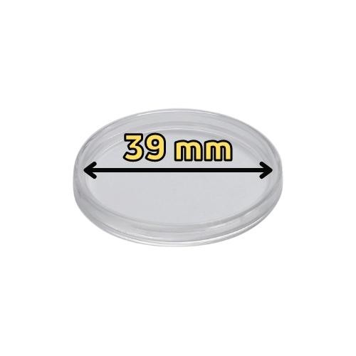 Plastová kapsula na mince s priemerom 39 mm - kapsula na mince s priemerom 39 mm