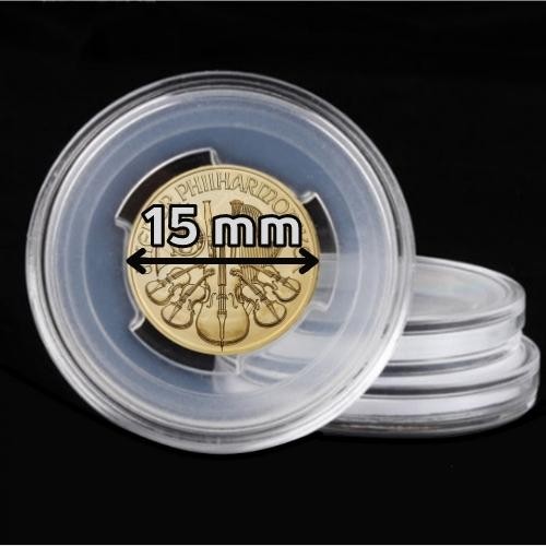Kapsule na mince s priemerom 15 mm - kapsla s vnútornou vložkou na mince s priemerom 15 mm