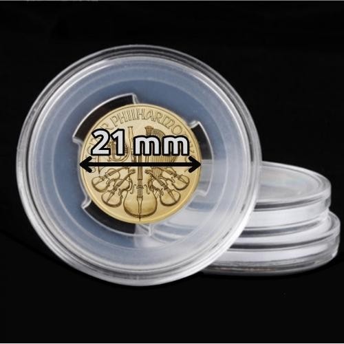 Kapsule na mince s priemerom 21 mm - kapsla s vnútornou vložkou na mince s priemerom 21 mm