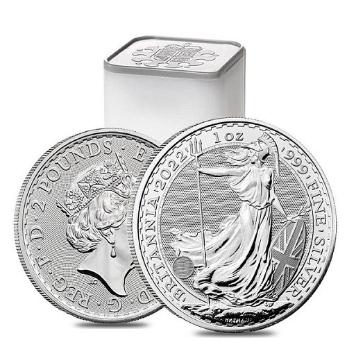Britannia strieborná minca (2022) 25 ks a viac - strieborna investicna minca 1 oz britannia 2022 tuba