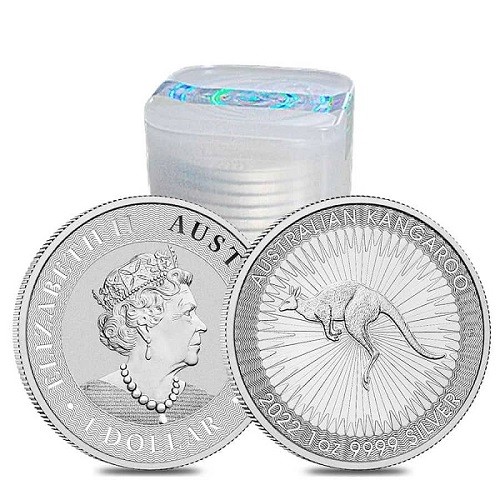 Kangaroo strieborná minca (2022) 25 ks a viac - strieborna investicna minca 1 oz kangaroo 2022 tuba