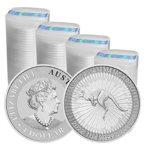 Kangaroo strieborné mince (2022) 100 ks a viac - strieborna investicna minca 1 oz kangaroo 2022 4x tuba