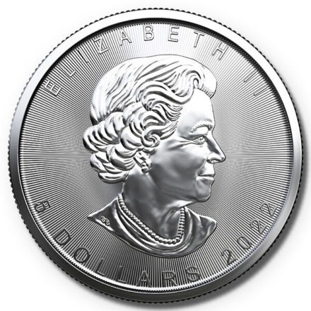 Maple Leaf strieborné mince (2022) 100 ks a viac - maple leaf strieborna investicna minca 2022 zadna