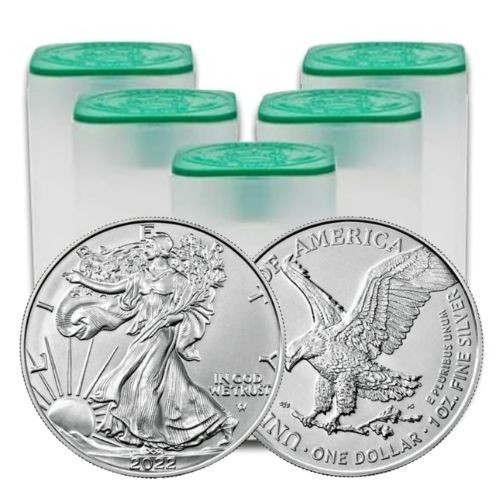 A. Eagle strieborné mince (2022) 100 ks a viac - american eagle strieborna investicna minca 2022 5xtuba